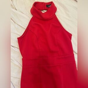 Lulus midi high neck open back dress